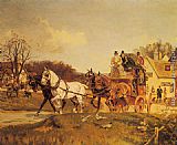 Gilbert Scott Wright A Coach and Four Leaving an Inn painting